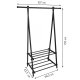 Freestanding Clothes Rack with 2 Shelves, Black