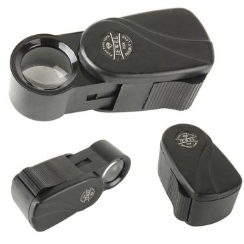 Карманная ювелирная лупа 10x 20мм, выдвижная, черная