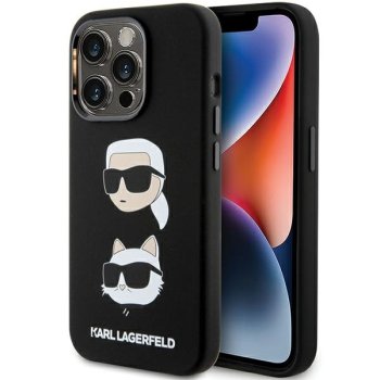 Karl Lagerfeld iPhone 15 Pro Max vāciņš Silicone Karl & Choupette Head, melns