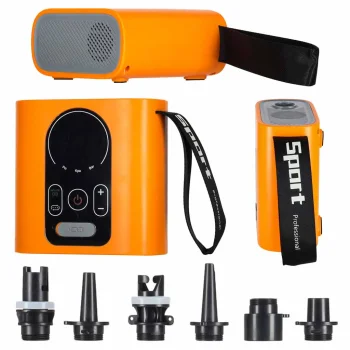 Electric Air Pump for SUP Boards, 22 PSI, 140W, Orange/Black