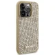 Guess iPhone 15 Pro Case Disco Script Metal, Gold