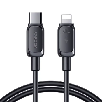 Joyroom Multi-Color Series A14 USB-C uz Lightning kabelis, 20W, 1.2m, melns