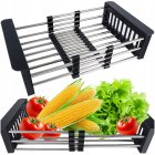 Regulējams Grozs Caurduris Virtuves Izlietnei Dārzeņu un Augļu Mazgāšanai | Expandable Basket Strainer Colander