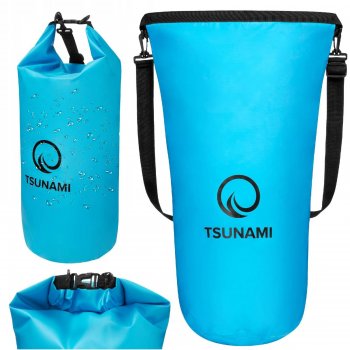 TSUNAMI Ūdensnecaurlaidīga Soma Mugursoma Maiss Pārgājieniem Atpūtai Ceļojumiem 30L, Zils | Waterproof Dry Bag...