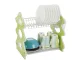 Divlīmeņu trauku žāvētājs ar piederumu turētāju, 39x39x26 cm