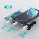 Choetech 2x USB-C auto lādētājs 40W, PD un QC 3.0, melns