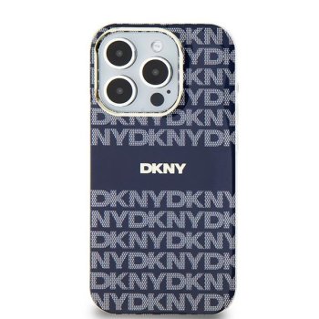 DKNY iPhone 15 vāciņš IML Mono & Stripe MagSafe, zils