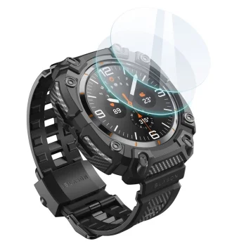 SUPCASE IBLSN ARMORBOX & RŪDĪTS STIKLS 2-PACK SAMSUNG GALAXY WATCH ULTRA (47 MM) BLACK | TEMPERED GLASS