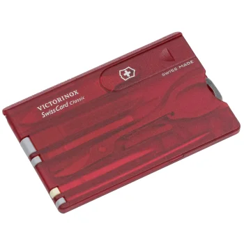 Многофункциональная карта Victorinox SwissCard Classic, красная прозрачная