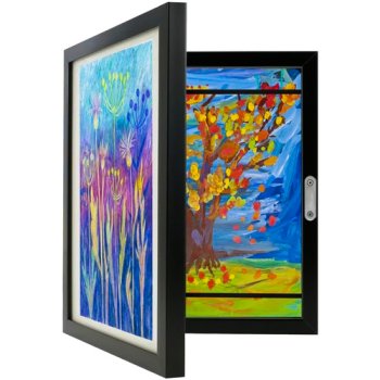 Kruzzel A4 Openable Art Frame for Kids' Drawings, Black