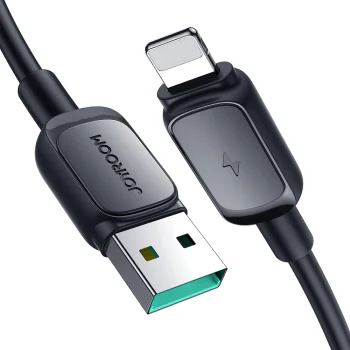 Joyroom Multi-Color Series A14 Lightning uz USB-A kabelis, 2.4A, 1.2m, melns