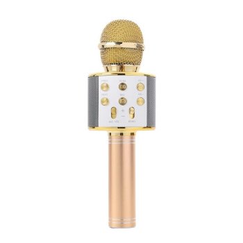 Simple gold wireless karaoke microphone