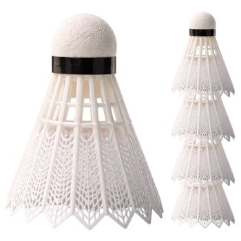 Izturīgi neilona badmintona volāni 5 gabalu komplekts, balts