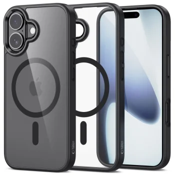 Tech-Protect MagMat MagSafe vāciņš iPhone 17 - Caurspīdīgs melns | Phone Case Cover Clear Black