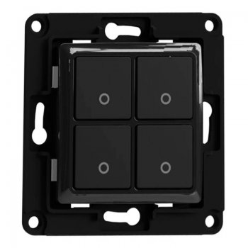 Shelly sienas slēdzis 4 pogas (melns) | wall switch button (black)