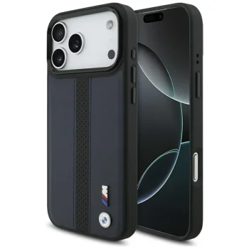BMW M Perforated Stripe Logo MagSafe vāciņš iPhone 17 Pro Max, tumši zils