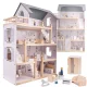 Bērnu spēļu koka leļļu māja ar mēbelēm konstruktors, 80cm | Wooden Play Dollhouse with Furniture