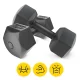 Битумные гантели для тренировок 4FIZJO 2 x 4 кг, серые