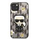 Karl Lagerfeld Flower Ikonik Karl vāciņš iPhone 13 mini - pelēks