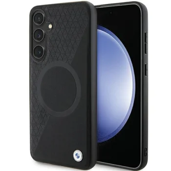 BMW Samsung Galaxy S24 Plus Case Signature Leather MagSafe, Black