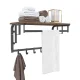 Industrial Wall Mounted Coat Rack with Shelf and Hanging Rail for Entryway, Rustic Brown