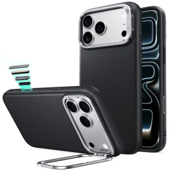 Чехол ESR Leather Kickstand MagSafe для iPhone 18 Pro Max / 17 Pro Max, черный