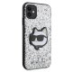 Karl Lagerfeld iPhone 11 / XR vāciņš Glitter Choupette Patch, sudraba