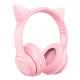 Беспроводные игровые наушники Onikuma B90 с кошачьими ушками, розовые