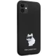 Чехол Karl Lagerfeld для iPhone 11 / Xr Silicone Choupette Metal Pin, черный