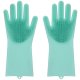 Silicone Dishwashing Gloves with Scrubber, 2 pcs