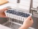 Fridge Organizer with 2 Drainer Baskets Food Storage Container, Clear