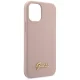 Чехол Guess для iPhone 12 mini Silicone Script Gold Logo, светло-розовый