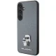 Karl Lagerfeld Samsung Galaxy S24 Case Saffiano Karl & Choupette Pin, Gray