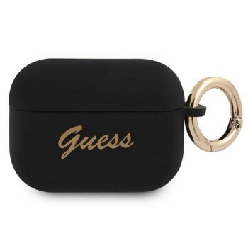 Guess Чехол для AirPods Pro Черный Silicone Vintage Script