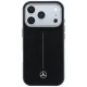 Mercedes Leather Semi Wrap Iconic Line MagSafe vāciņš iPhone 17 Pro Black