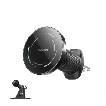 Joyroom JR-ZS502 MagSafe auto turētājs ar 15W bezvadu lādētāju, melns