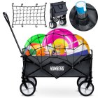 Humberg HM-511 Folding Garden Wagon with Cargo Net, 80L