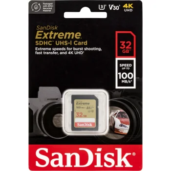 SanDisk Extreme SDHC 32 GB UHS-I C10 U3 V30 atmiņas karte
