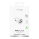 Puro Pro Lite automašīnas lādētājs 1x USB-A + 1x USB-C 20W, balts