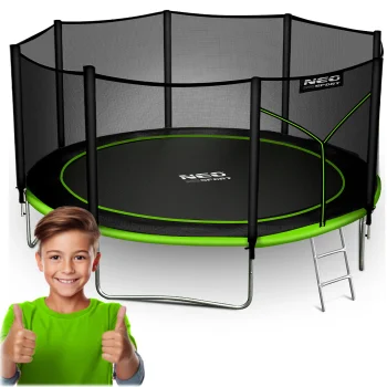 Dārza batuts 404 cm (13ft) ar ārējo tīklu un kāpnēm Neo-Sport