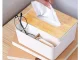 Tissue Box with Organizer and Bamboo Lid