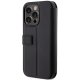 Apple iPhone 14 Pro 6.1\'\' BMW Leather Textured & Stripe Book Case Cover (BMBKP14L22RDPK), Black | Telefona Maciņš...