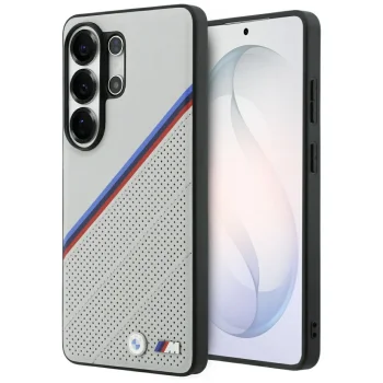 BMW Tricolor Metal Logo MagSafe vāciņš priekš Samsung Galaxy S26 Ultra, pelēks