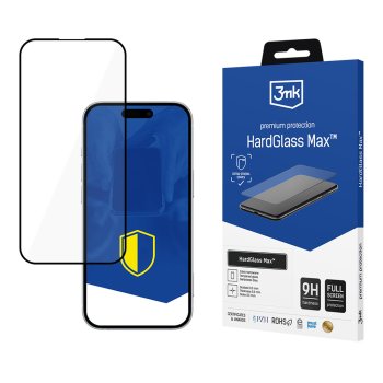 Tempered glass 3mk HardGlass Max Black  Apple iPhone 17 Pro