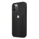 BMW iPhone 12 / 12 Pro vāciņš Leather Curve Perforate, melns