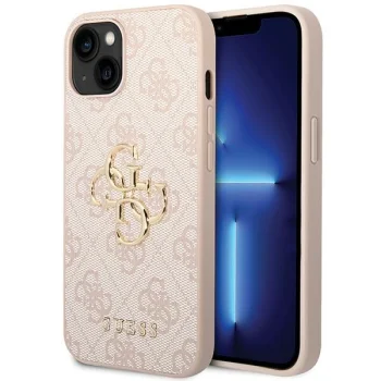 Guess 4G Big Metal Logo vāciņš iPhone 15 Plus / 14 Plus - Rozā