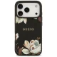 Чехол Guess Grained Flowers Classic Logo MagSafe для iPhone 17 Pro, черный