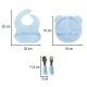 Silicone Tableware Set for Kids, 4 Pieces, Bear, Blue