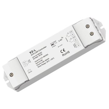 LED Kontrolieris V2-L CCT 12-48V 2x8A RF 2.4GHz Push-Dim