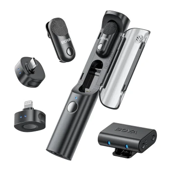 Bezvadu mikrofons BOYA MAGIC-02 2.4 GHz USB-C, melns